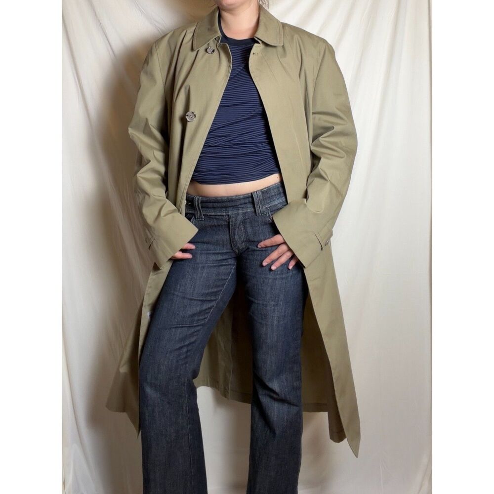 Vintage London Fog Beige Trench Coat Classic Longline Fall Jacket